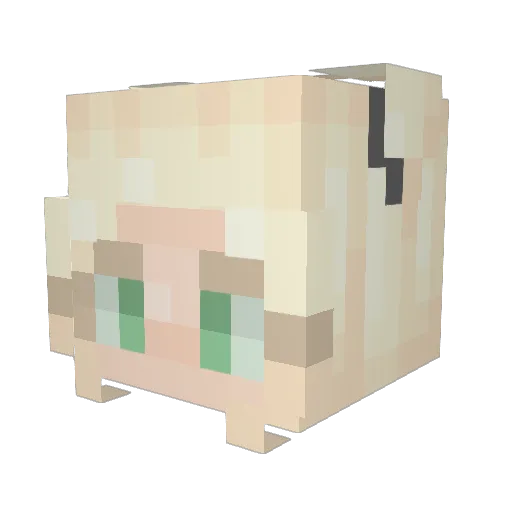 Queenia Minecraft avatar head, 3D render
