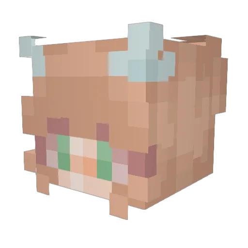 QueenieCherry Minecraft avatar head, 3D render