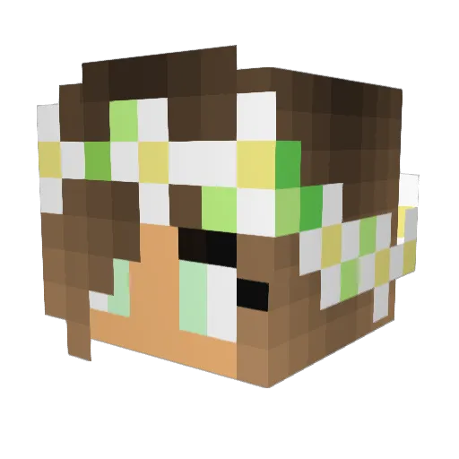 Queennn Minecraft avatar head, 3D render
