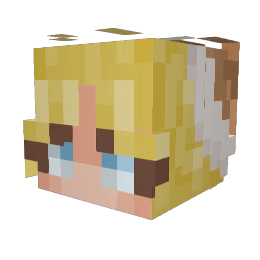 Queennrobin Minecraft avatar head, 3D render