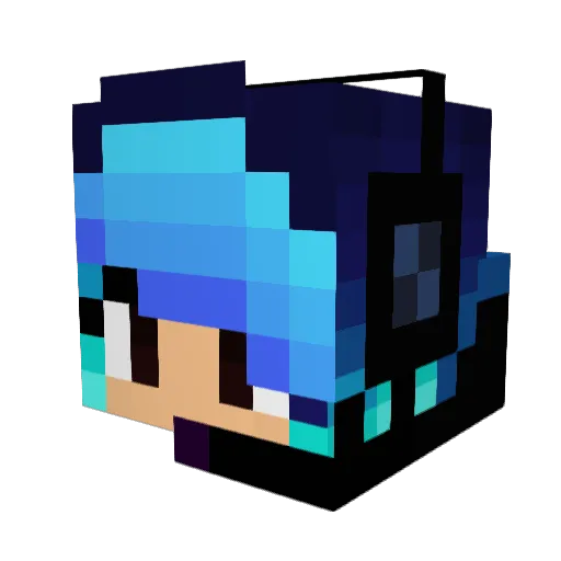 QueenofDoom Minecraft avatar head, 3D render