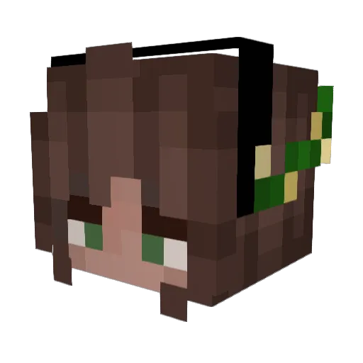 QueenofToots Minecraft avatar head, 3D render