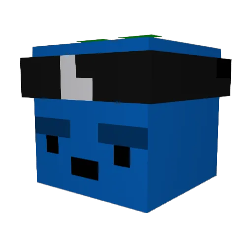 QueensNY Minecraft avatar head, 3D render