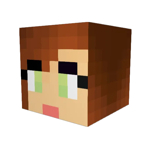 QueezleAck Minecraft avatar head, 3D render