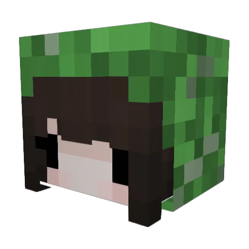 Quekella Minecraft avatar head, 3D render