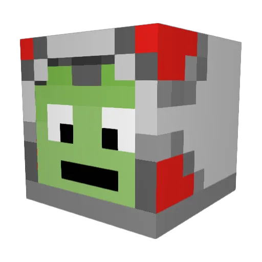 Quelched Minecraft avatar head, 3D render