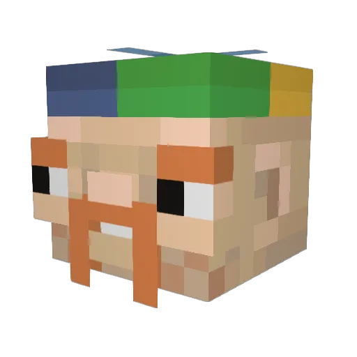 Quemch Minecraft avatar head, 3D render