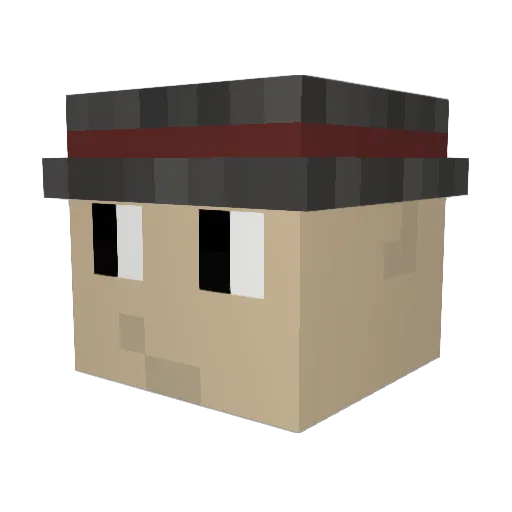 QuenK Minecraft avatar head, 3D render