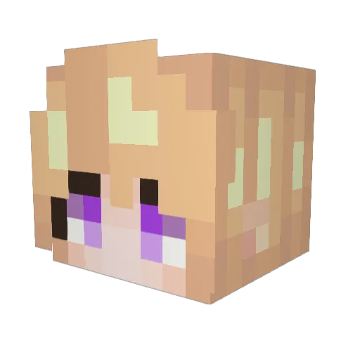 QuenSerene Minecraft avatar head, 3D render