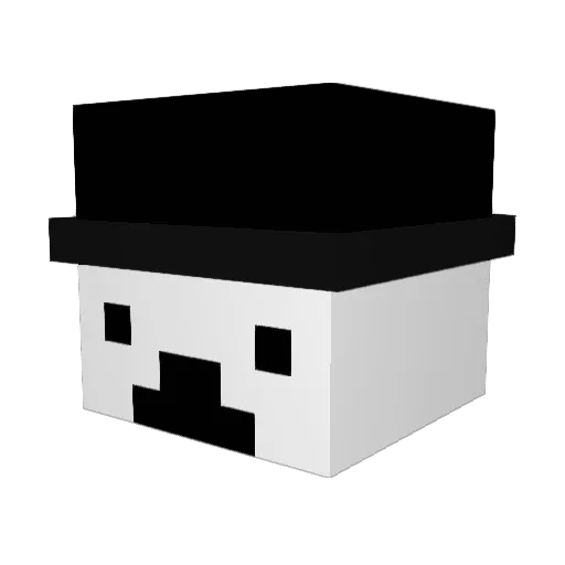 QuenTall Minecraft avatar head, 3D render