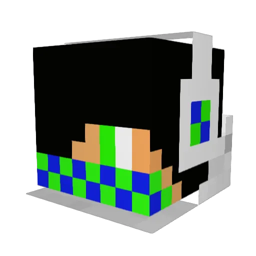 Quenez Minecraft avatar head, 3D render