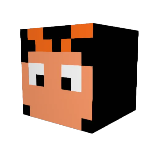 Quentar Minecraft avatar head, 3D render