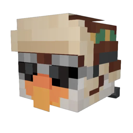 QuentinRacz Minecraft avatar head, 3D render
