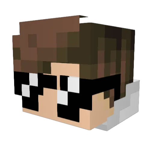 Quentouf Minecraft avatar head, 3D render