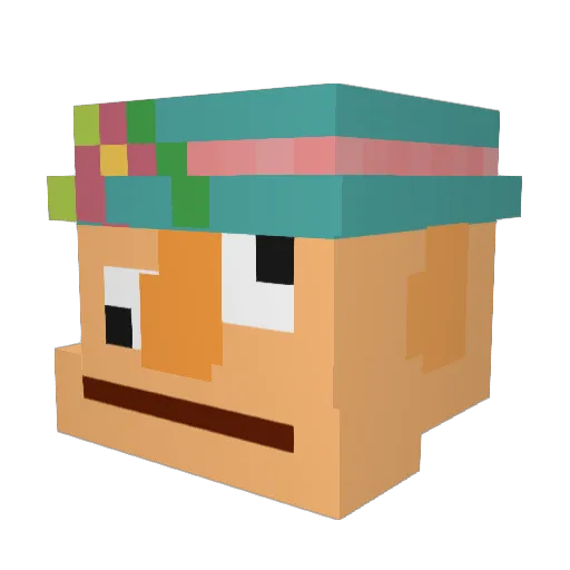 Quenzo Minecraft avatar head, 3D render