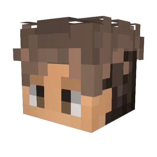 Queray Minecraft avatar head, 3D render