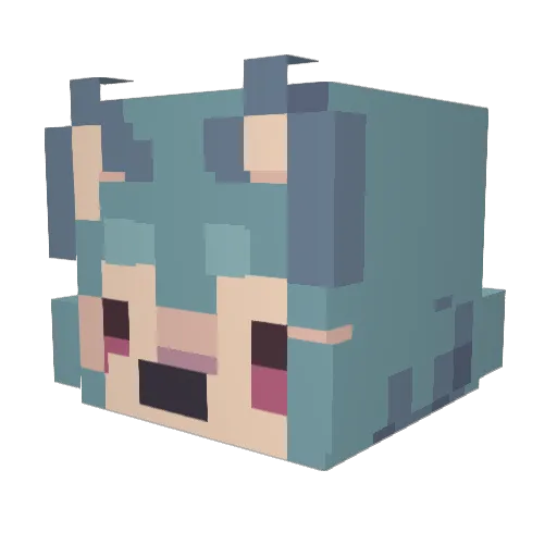 Querious Minecraft avatar head, 3D render