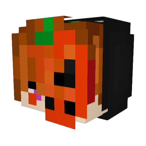 Quert9 Minecraft avatar head, 3D render