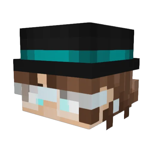 Ques_s Minecraft avatar head, 3D render