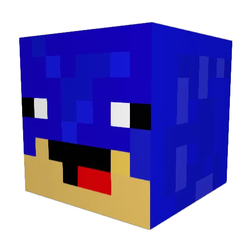 Quesedilla Minecraft avatar head, 3D render