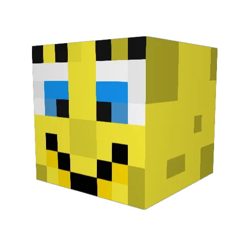 Quesk Minecraft avatar head, 3D render