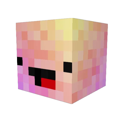 Queso21 Minecraft avatar head, 3D render