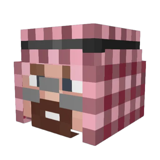 QuesoMaster Minecraft avatar head, 3D render