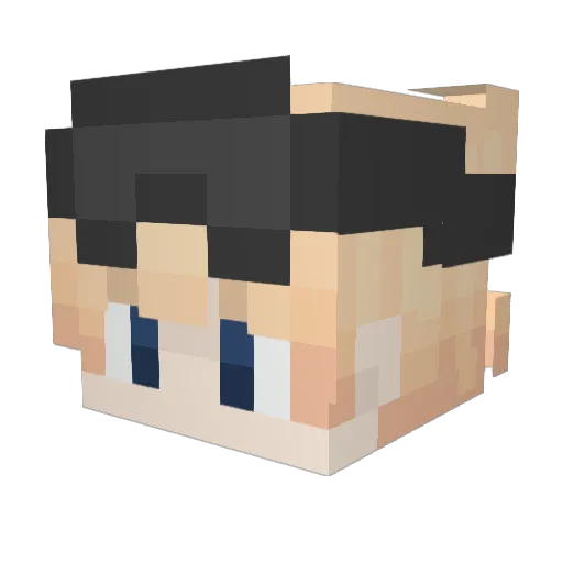 Questionable_mot Minecraft avatar head, 3D render