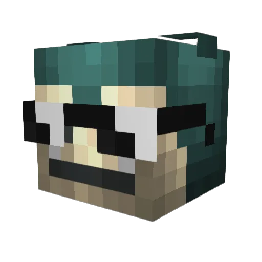 Quetarou Minecraft avatar head, 3D render