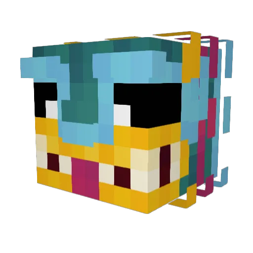 Quetzalcoatl Minecraft avatar head, 3D render