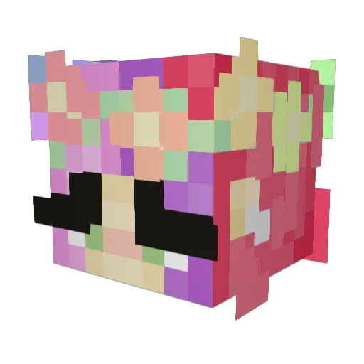 Quetzia Minecraft avatar head, 3D render