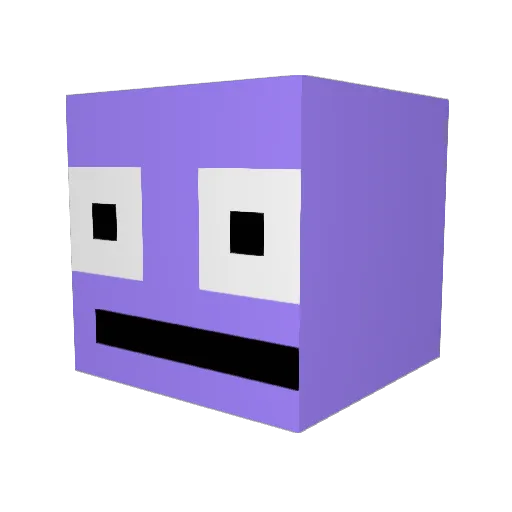Queuebon Minecraft avatar head, 3D render