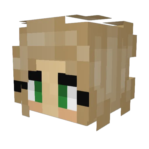 QuibiRed Minecraft avatar head, 3D render