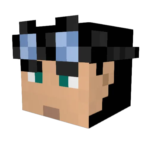Quiblu Minecraft avatar head, 3D render
