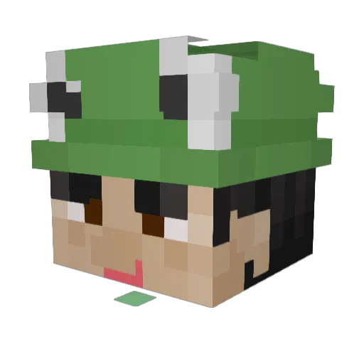 Quick_Ghost Minecraft avatar head, 3D render