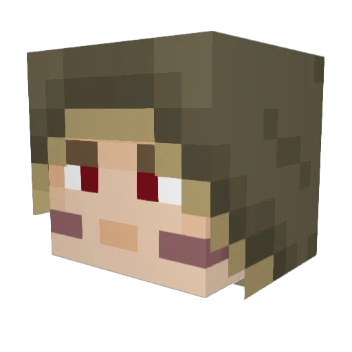 Quickbo1 Minecraft avatar head, 3D render