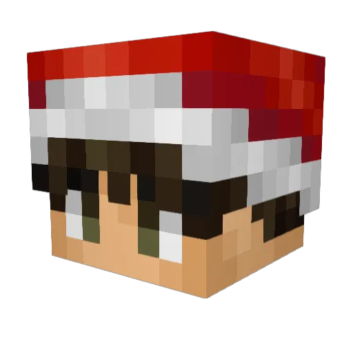 Quickened Minecraft avatar head, 3D render