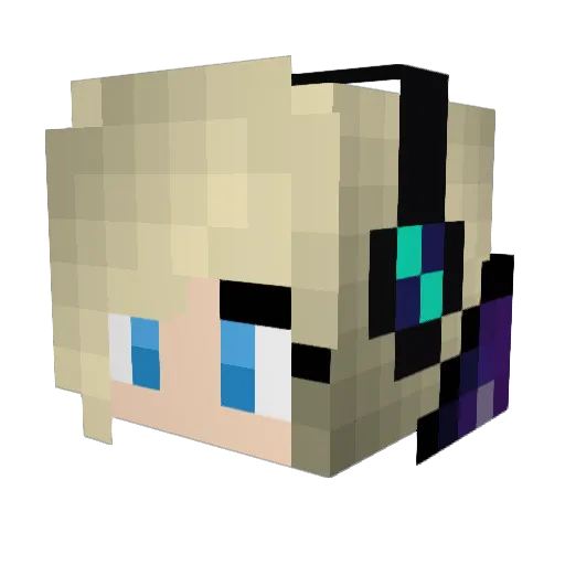 Quieki Minecraft avatar head, 3D render
