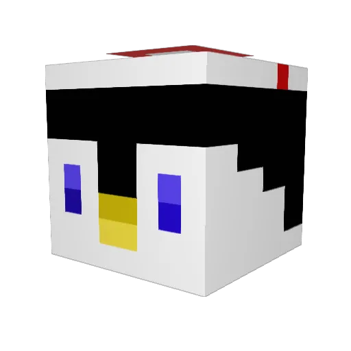 QuietBear Minecraft avatar head, 3D render