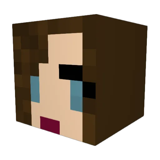 QuietCheerleader Minecraft avatar head, 3D render