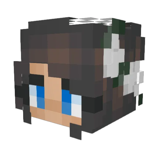 QuietLady Minecraft avatar head, 3D render