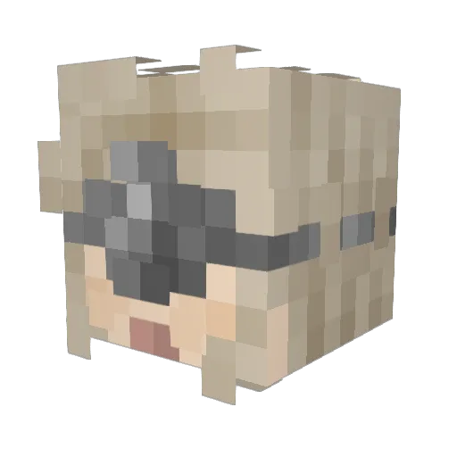 QuietYoko Minecraft avatar head, 3D render