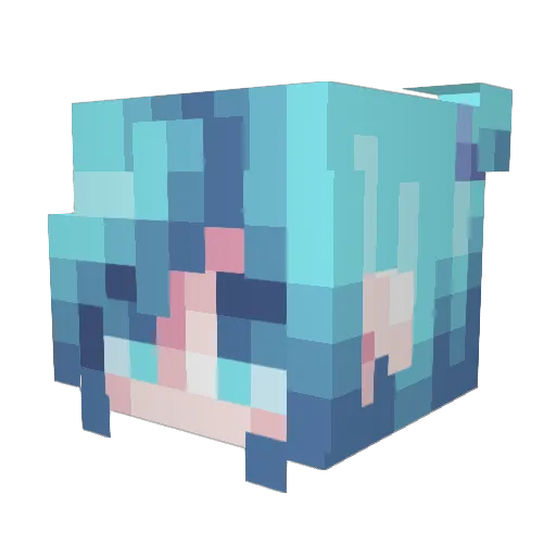 Quiettera Minecraft avatar head, 3D render