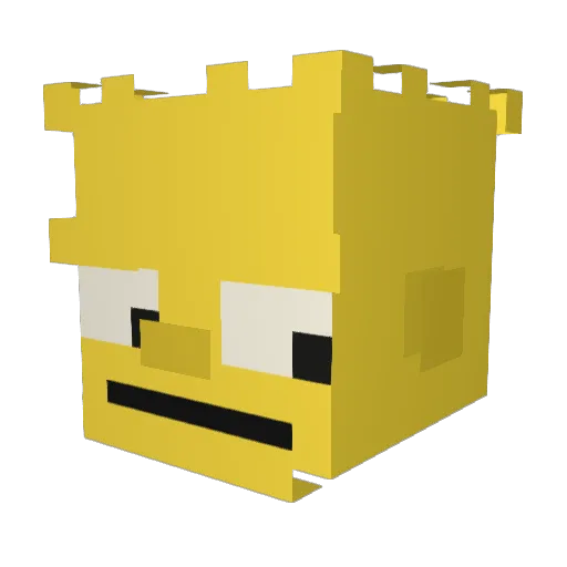 Quifter Minecraft avatar head, 3D render