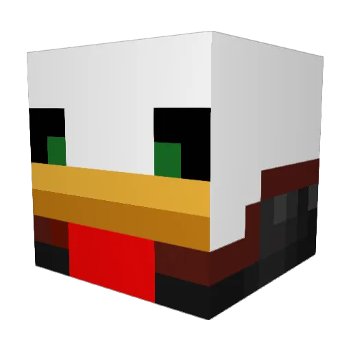 QuifxYT Minecraft avatar head, 3D render