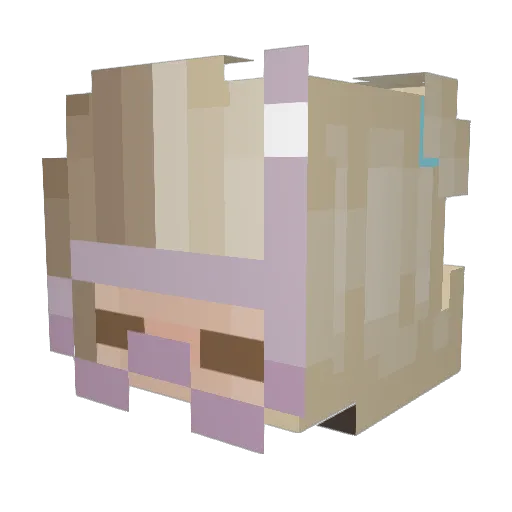Quiift Minecraft avatar head, 3D render