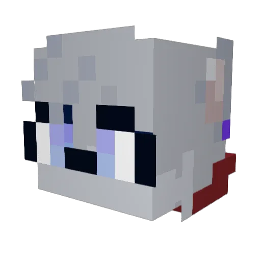 Quiiibii Minecraft avatar head, 3D render