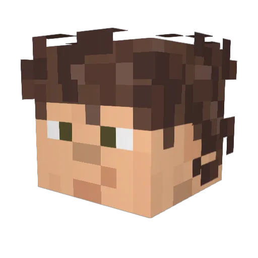 Quijx Minecraft avatar head, 3D render