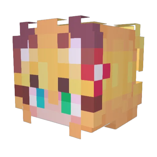 Quiko_______ Minecraft avatar head, 3D render