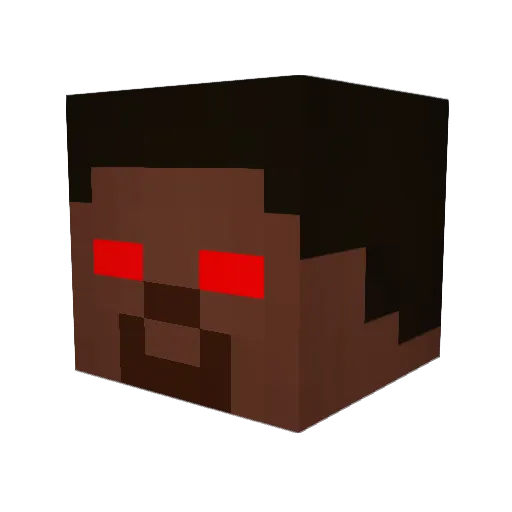 QuilW Minecraft avatar head, 3D render